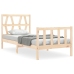 Estructura de cama individual con cabecero madera maciza