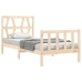 Estructura de cama individual con cabecero madera maciza