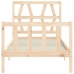 Estructura de cama individual con cabecero madera maciza