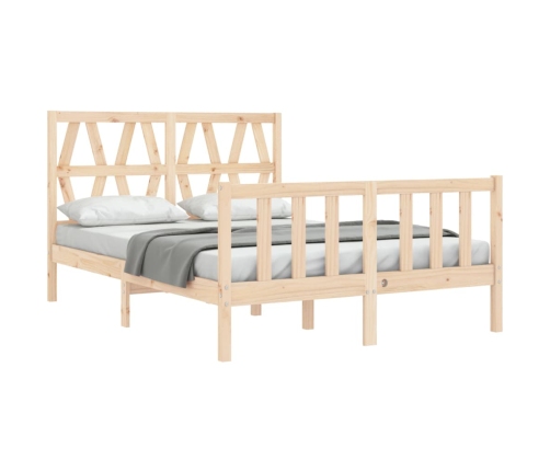 Estructura de cama de matrimonio con cabecero madera maciza