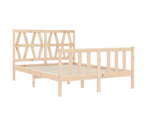 Estructura de cama de matrimonio con cabecero madera maciza