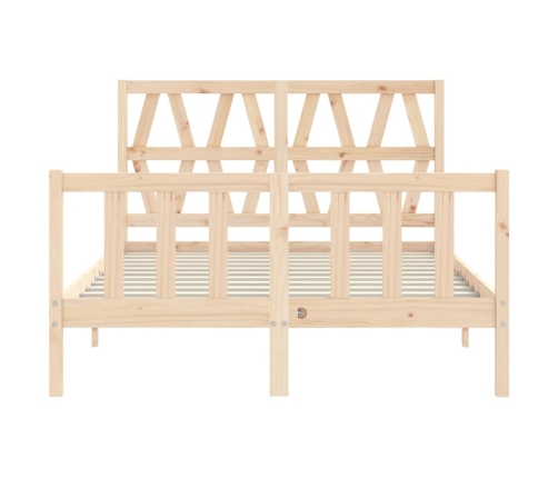 Estructura de cama sin colchón madera maciza de pino 140x190 cm