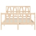 Estructura de cama sin colchón madera maciza de pino 140x190 cm