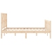 Estructura de cama sin colchón madera maciza de pino 140x190 cm
