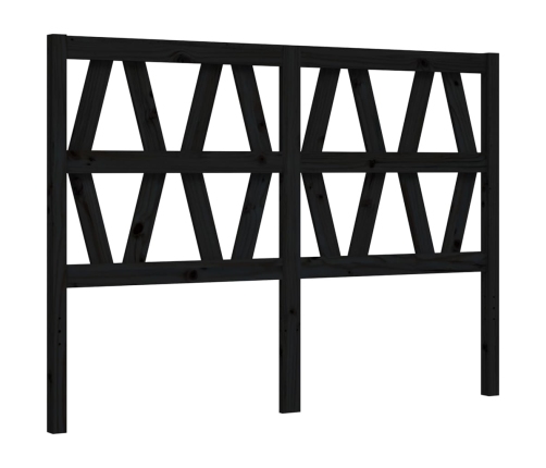 Estructura de cama con cabecero madera maciza negro 140x190 cm