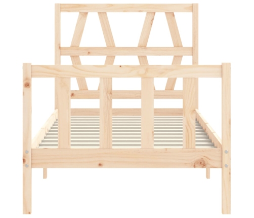 Estructura de cama sin colchón madera maciza de pino 90x200 cm