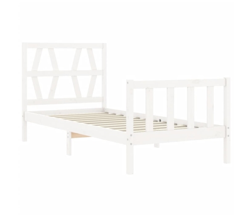 Estructura de cama sin colchón madera de pino blanca 90x200 cm