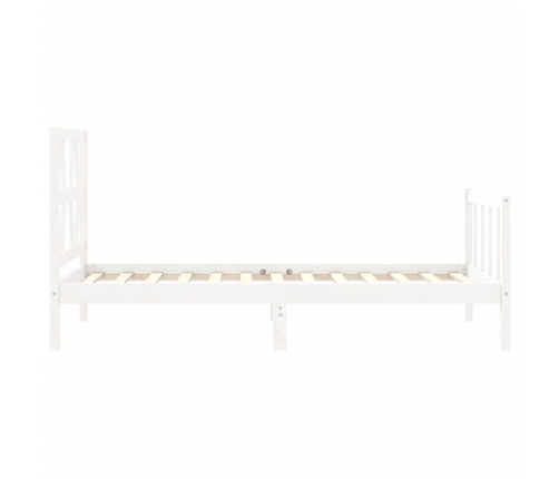 Estructura de cama sin colchón madera de pino blanca 90x200 cm