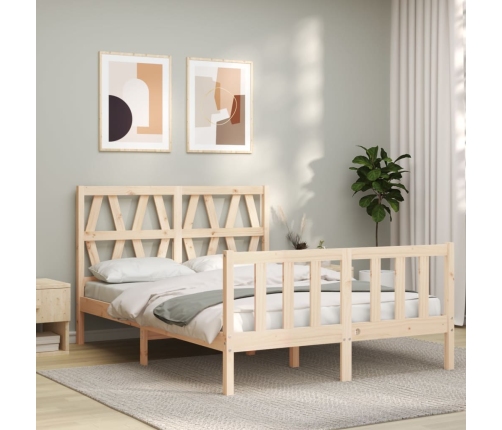 Estructura de cama sin colchón madera de pino maciza 120x200 cm