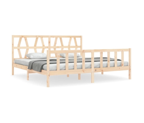 Estructura de cama sin colchón madera maciza de pino 200x200 cm