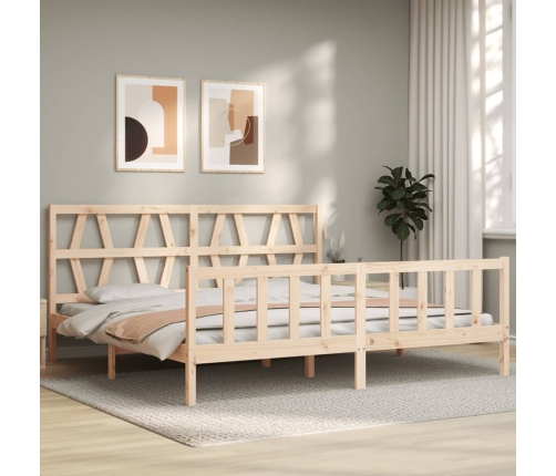 Estructura de cama sin colchón madera maciza de pino 200x200 cm