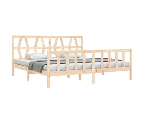 Estructura de cama sin colchón madera maciza de pino 200x200 cm