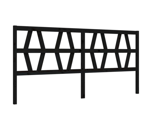 Estructura de cama con cabecero madera maciza negro 200x200 cm