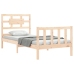 Estructura de cama individual con cabecero madera maciza