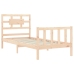 Estructura de cama individual con cabecero madera maciza