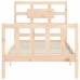 Estructura de cama individual con cabecero madera maciza