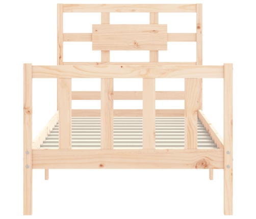 Estructura de cama con cabecero madera maciza