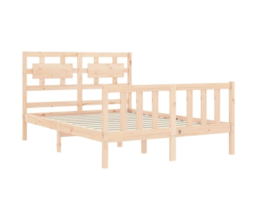 Estructura de cama de matrimonio con cabecero madera maciza