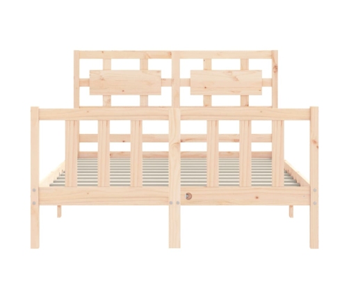 Estructura de cama sin colchón madera maciza de pino 140x190 cm