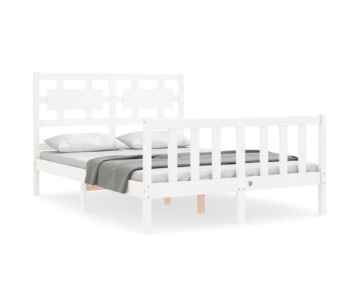 Estructura de cama sin colchón madera de pino blanca 140x190 cm