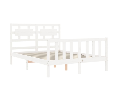 Estructura de cama sin colchón madera de pino blanca 140x190 cm