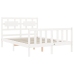 Estructura de cama sin colchón madera de pino blanca 140x190 cm