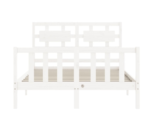 Estructura de cama sin colchón madera de pino blanca 140x190 cm