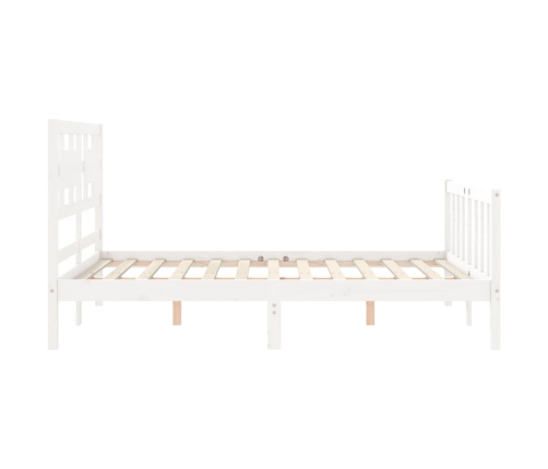 Estructura de cama sin colchón madera de pino blanca 140x190 cm