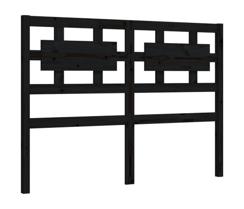 Estructura de cama con cabecero madera maciza negro 140x190 cm