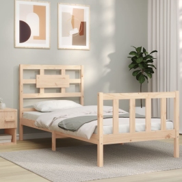 Estructura de cama sin colchón madera maciza de pino 90x200 cm