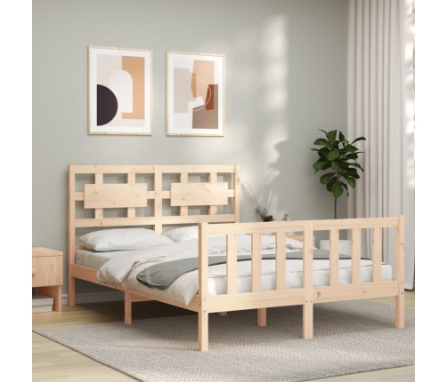 Estructura de cama sin colchón madera de pino blanca 140x200 cm