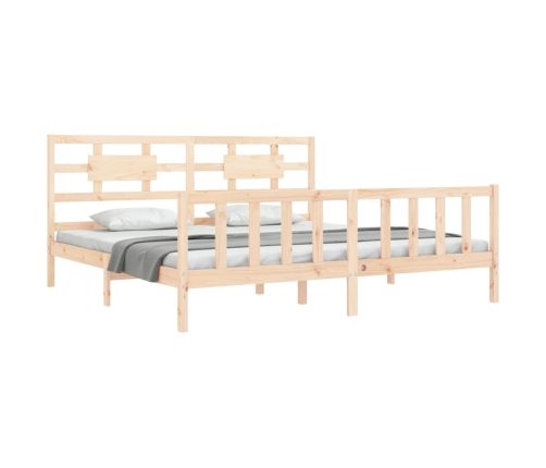 Estructura de cama sin colchón madera maciza de pino 200x200 cm