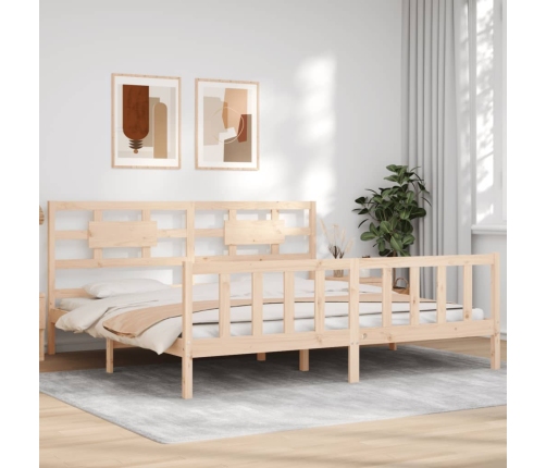 Estructura de cama sin colchón madera maciza de pino 200x200 cm