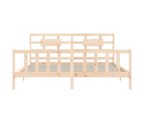 Estructura de cama sin colchón madera maciza de pino 200x200 cm