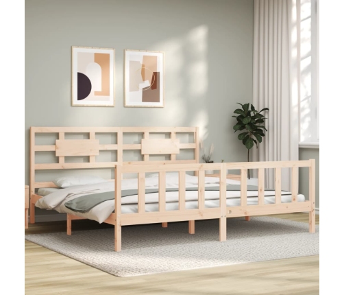 Estructura de cama sin colchón madera maciza de pino 200x200 cm