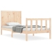 Estructura de cama individual con cabecero madera maciza