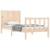 Estructura de cama individual con cabecero madera maciza