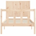 Estructura de cama individual con cabecero madera maciza