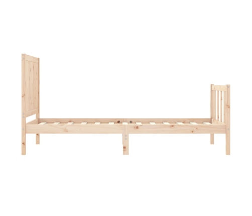 Estructura de cama individual con cabecero madera maciza