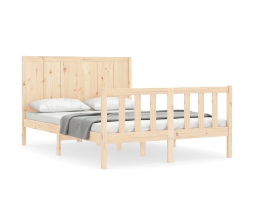 Estructura de cama sin colchón madera maciza de pino 140x190 cm