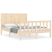 Estructura de cama sin colchón madera maciza de pino 140x190 cm