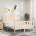 Estructura de cama sin colchón madera maciza de pino 140x190 cm
