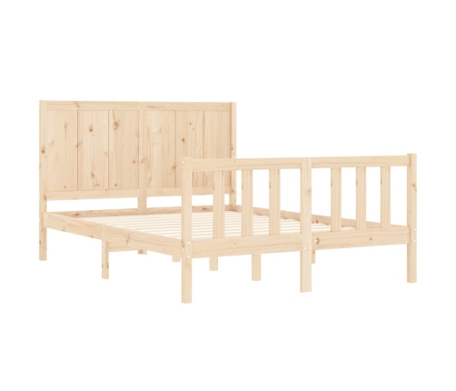 Estructura de cama sin colchón madera maciza de pino 140x190 cm