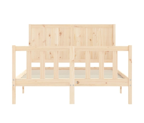 Estructura de cama sin colchón madera maciza de pino 140x190 cm