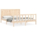 Estructura de cama de matrimonio con cabecero madera maciza