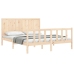 Estructura de cama de matrimonio con cabecero madera maciza