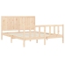 Estructura de cama de matrimonio con cabecero madera maciza