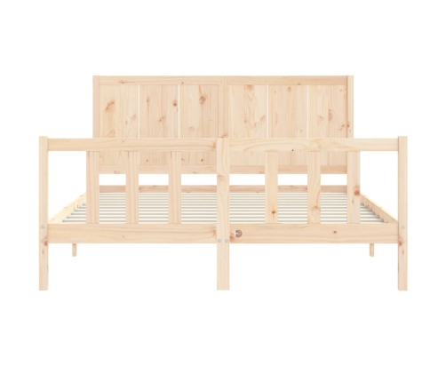 Estructura de cama de matrimonio con cabecero madera maciza