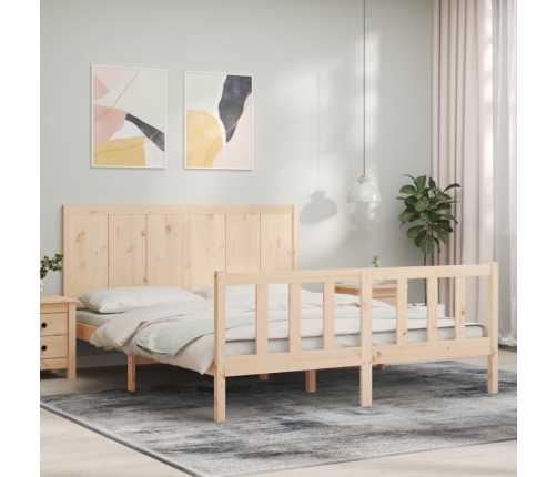 Estructura de cama sin colchón madera maciza de pino 160x200 cm