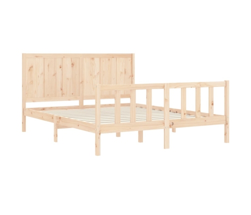 Estructura de cama sin colchón madera maciza de pino 160x200 cm